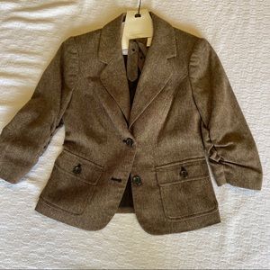 Padded Shoulder Blazer with Matching Belt